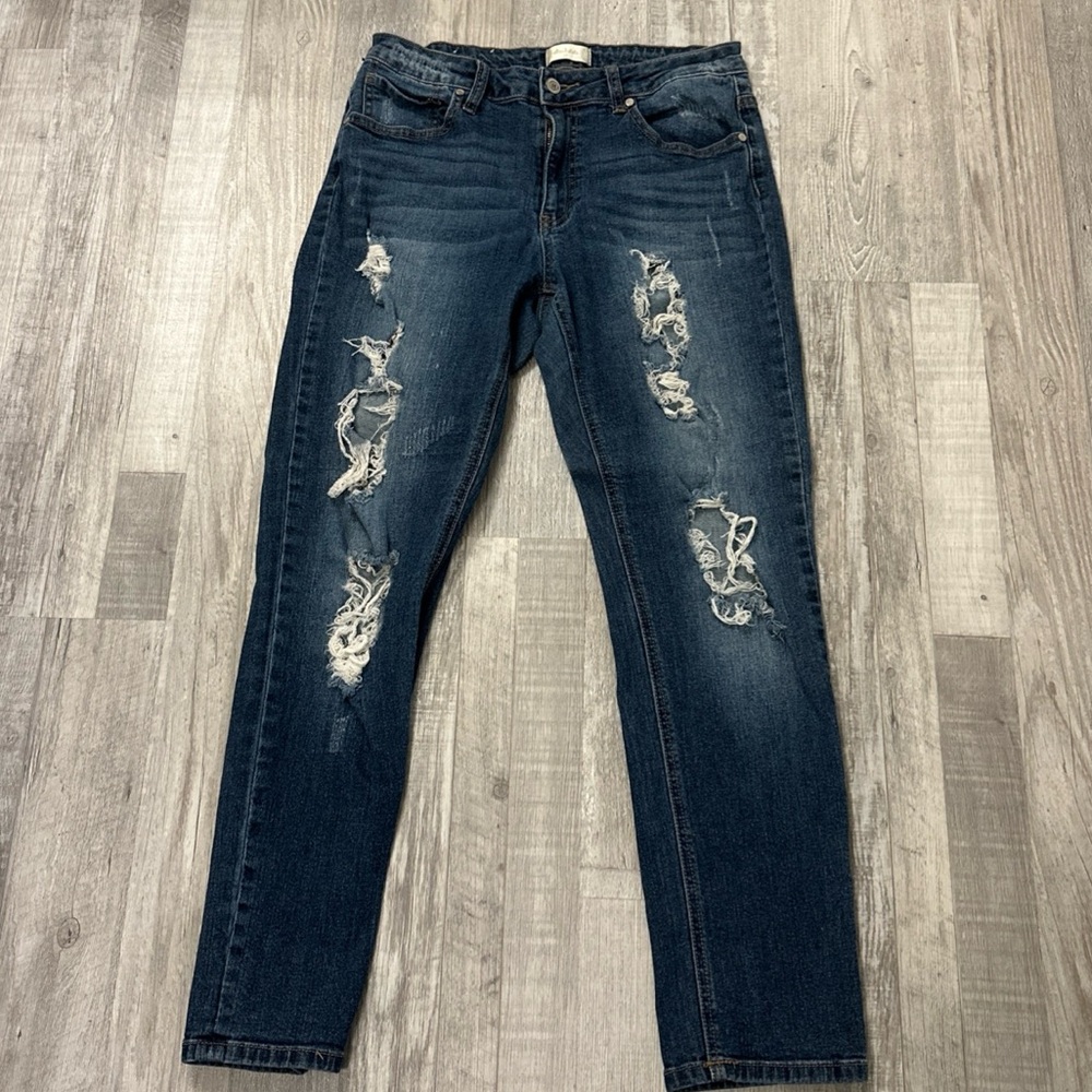 Altar'd State Medium Wash Blue Distressed Denim Jeans Women's Size 27